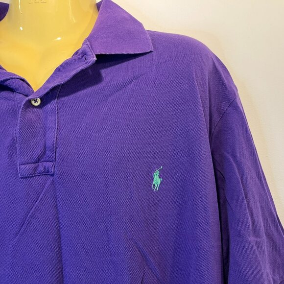 Polo Ralph Lauren Men's Tall Fit Purple Polo Shirt - Size 2XLT - Picture 3 of 4